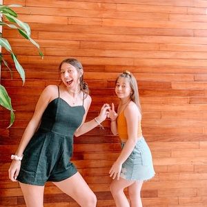 Forever 21 black v neck romper